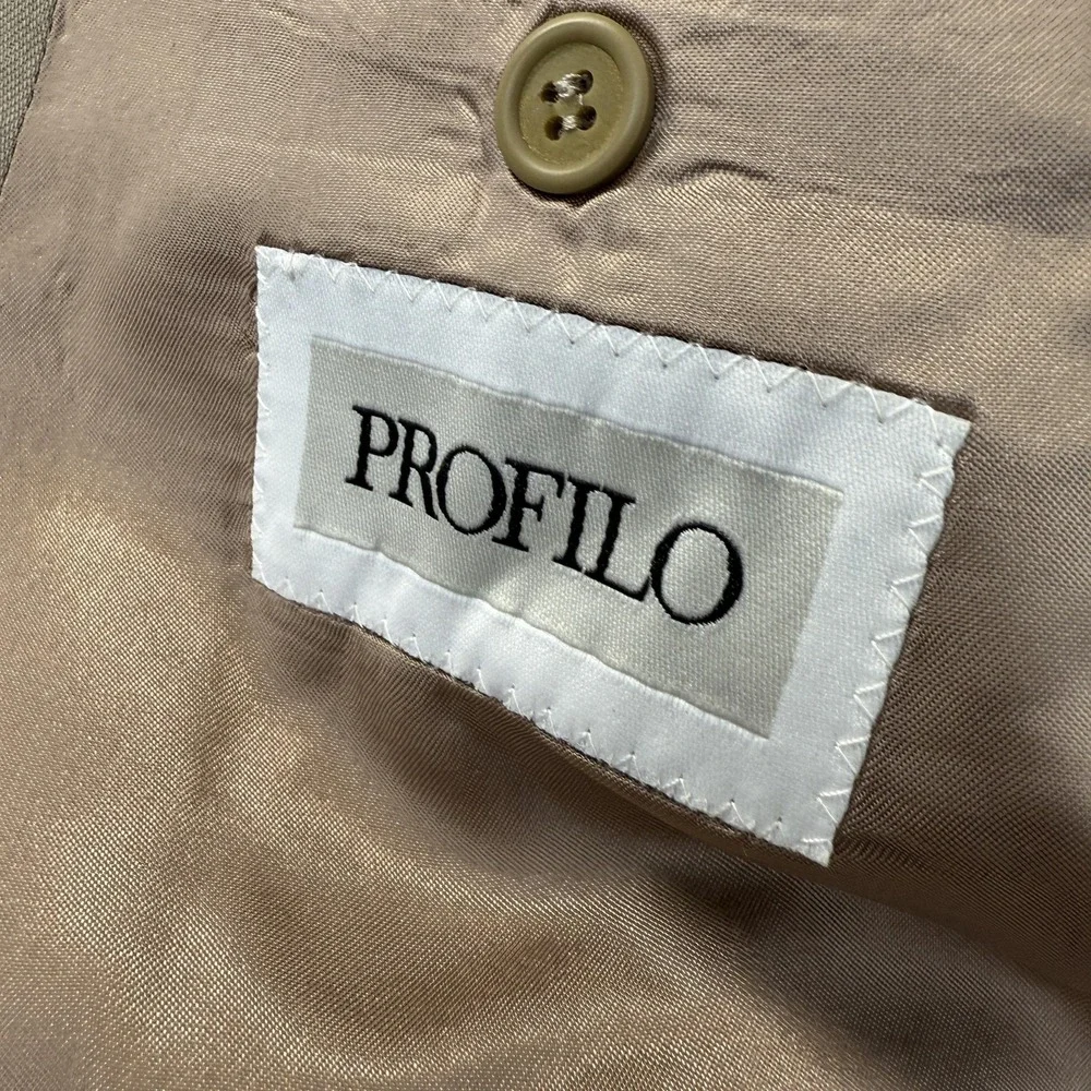 Covarra Blazer Mens 42L Beige 4 Button Sport Coat‎ Notch Lapel Wool Suit Jacket